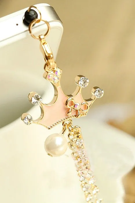 Fashion Drip Double-sided Long-chain Crown Phone Dust Plug Headphone Earphone Jack for Iphone Samsung Xiaomi | Мобильные телефоны и
