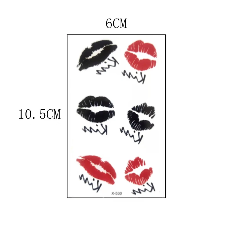 Tattoo Stickers Temporary Women's Waterproof  Lip Print Neck Arm Body Art Body Painting One-Time Flash Fake Tattoo