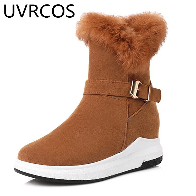 

Women Boots Winter Warm Snow Boots Women Faux Suede Ankle Boots Female Internal Increase Botas Mujer Plush Shoes Woman Plus Size