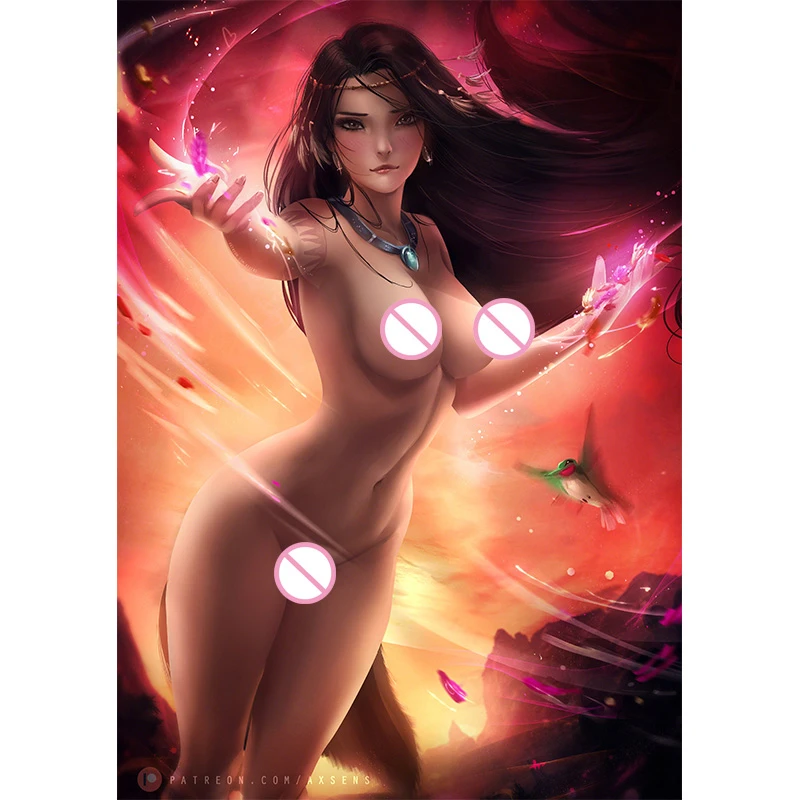

Sexy Girl Magic Warrior Nude Woman Canvas Painting Print Anime Video Game Comics Art Poster Wall Decoration Picture for Bedroom