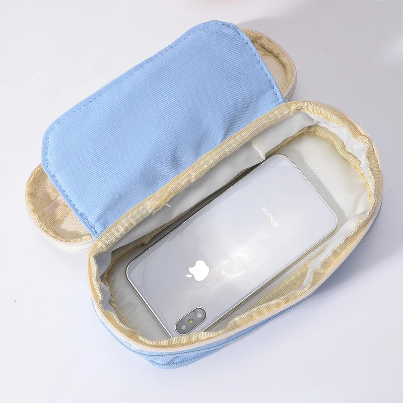 Карандаш высокого качества чехол Макарон цвет холст стрейч большой двухъярусный