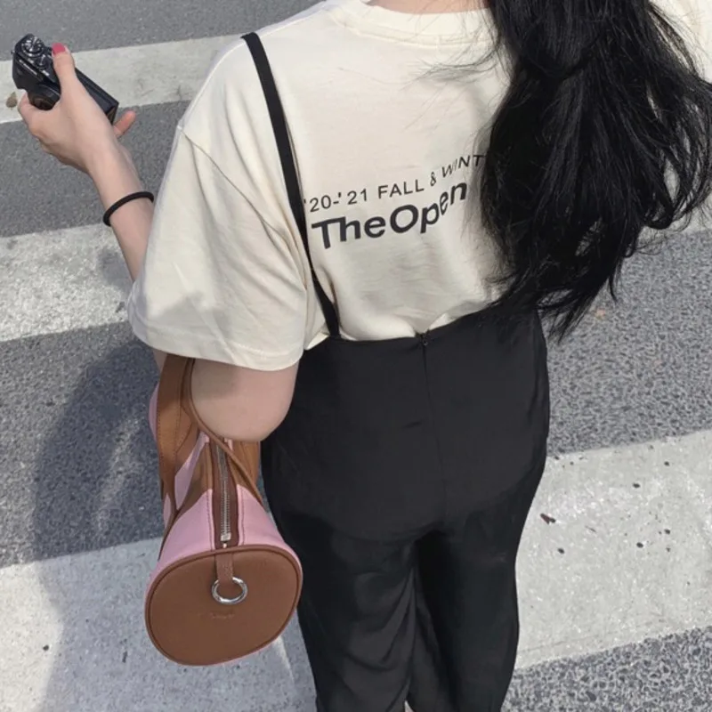 

Women Jumpsuit Black Wide Leg High Waist Casual Jumpsuits Temperament Loose Fit Fashion Tide New Summer 2021 E186