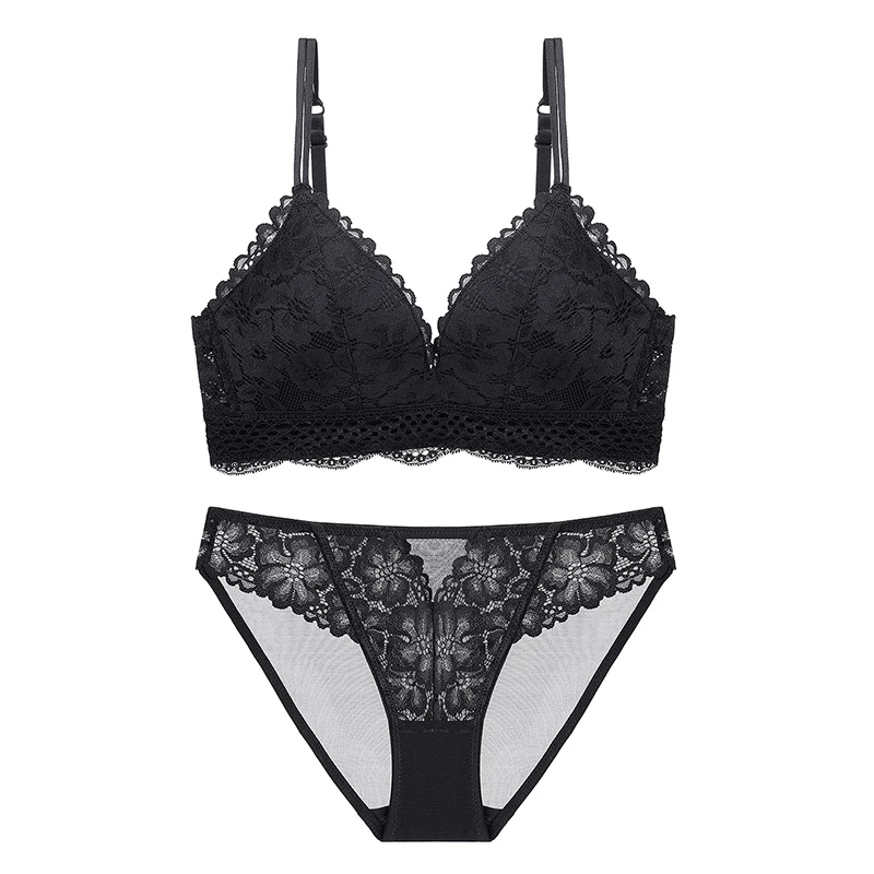 Комплект кружевного Бесшовного нижнего белья из бюстгальтера и трусиков с