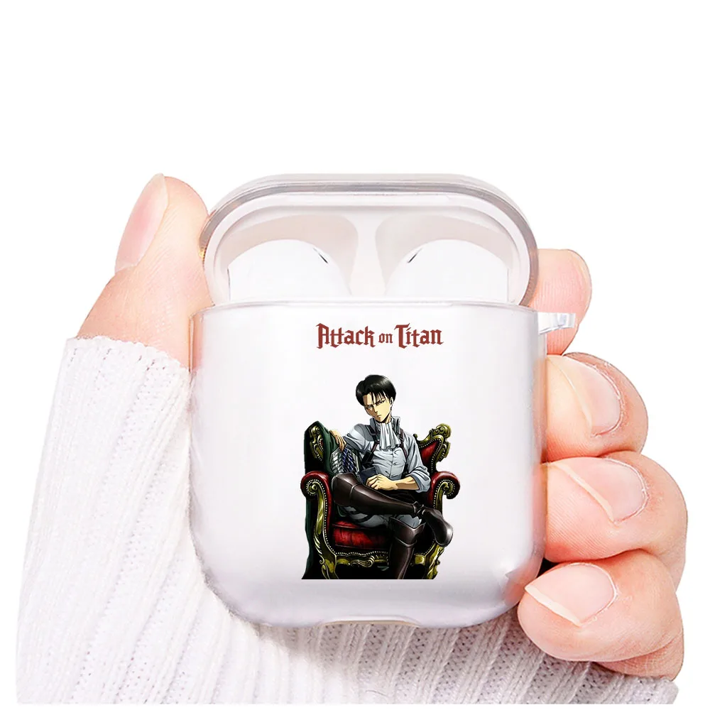 

2020 Anime Japanese Attack on Titan Clear Transparent Airpod Case for Airpods 1 2 Soft TPU Cover Earphone Coque Fundas