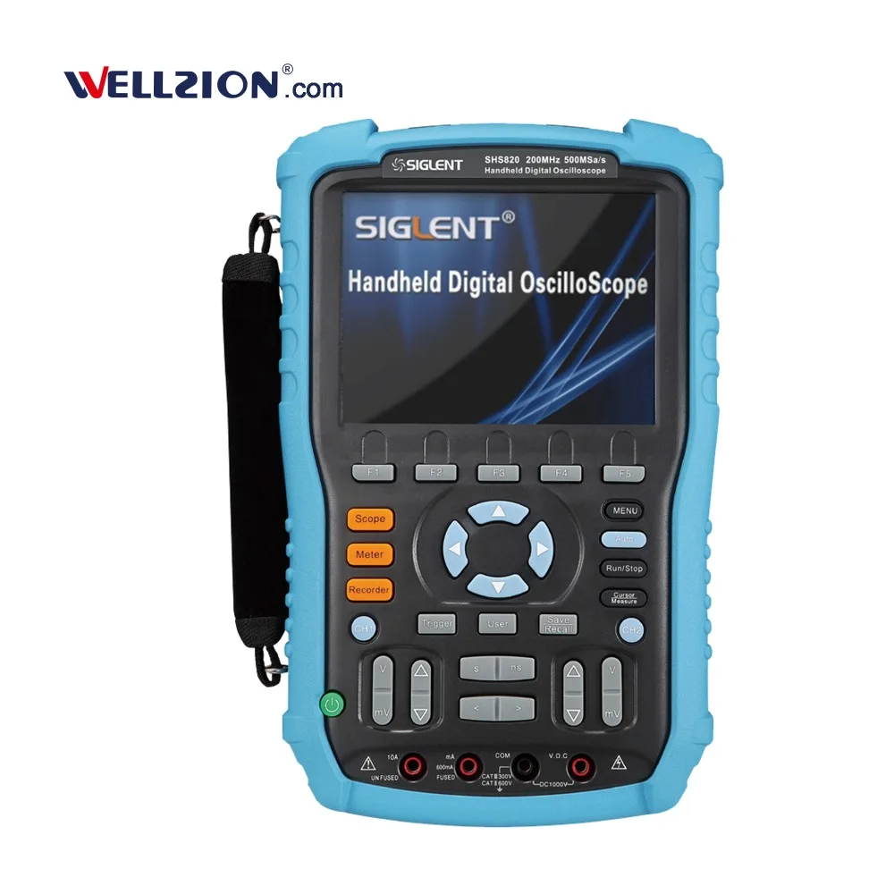 

SHS820,200MHz built-in multimeter and recorder handheld oscilloscope
