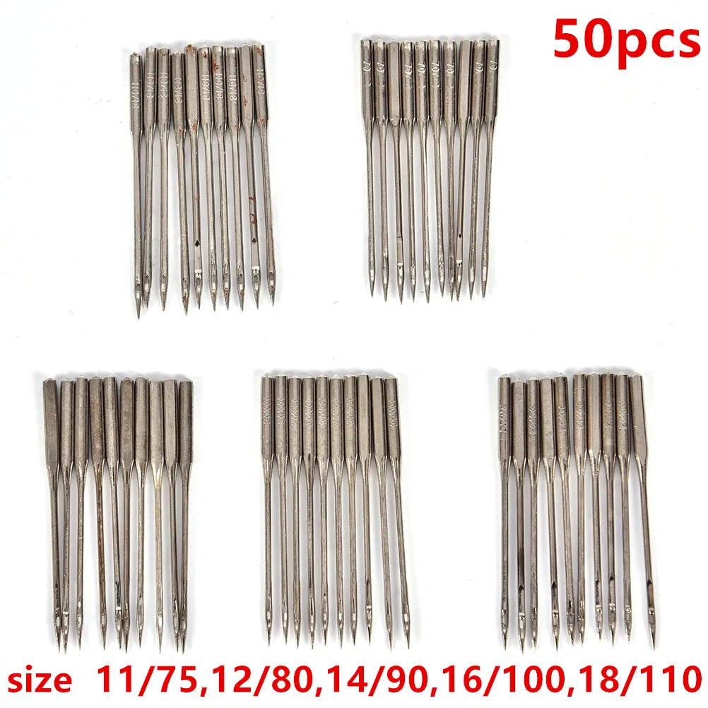 50Pcs Household Sewing Machine Needles Kit Home Sewing Needle DIY Sewing Accessories 11/75,12/80,14/90,16/100,18/110