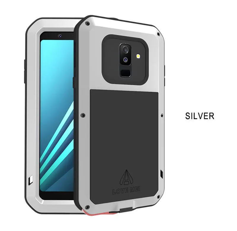 Silver Металлический чехол для samsung Galaxy A6 чехол A8 противоударный чехол 360 полный корпус защитный чехол для samsung A6 Plus A 6 - Цвет: Silver