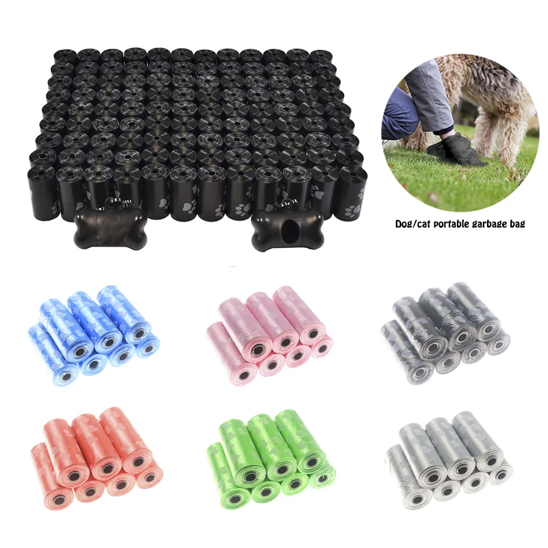 15pcs/roll Dog Poop Bag Trash Garbage Bags For Cat Pets Waste Collection Outdoor Cleaning Supplies dog bags | Дом и сад