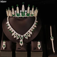 dubai luxury 5a full cubic zirconia tiaras and crowns 5pcs jewelry set birthdayanniversary gift for momwifesisterbest friend