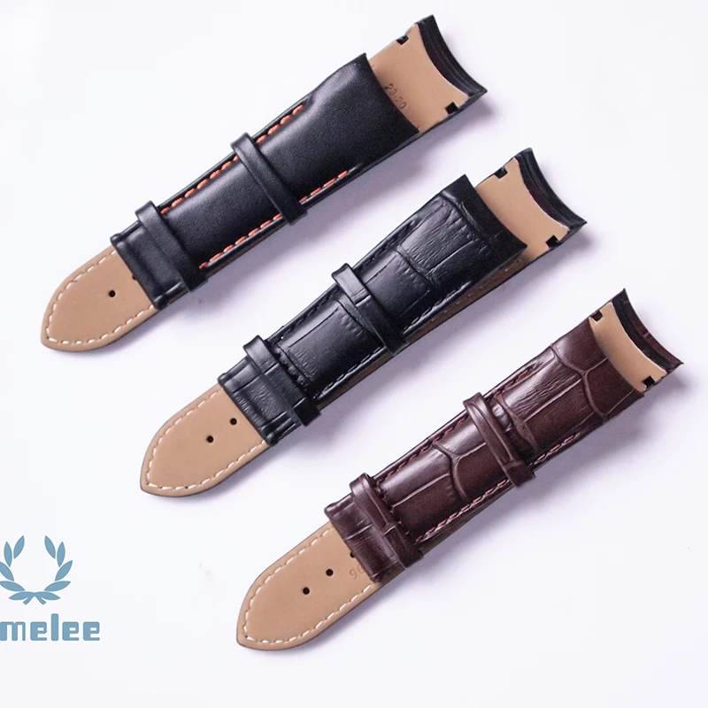 

23mm (Buckle 20mm) T035617A T035439 High Quality without Buckle Genuine Leather curved end Watchband For T035