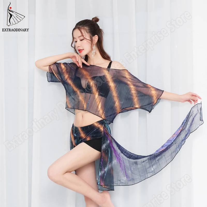 Женский костюм для танца живота из двух предметов короткий топ и юбка