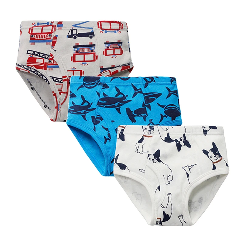 Calzoncillos estampados para ni&ntilde;os de 2 a 10 a&ntilde;os, ropa interior de dibujos animados, B&oacute;xer, 3 unids/lote-0