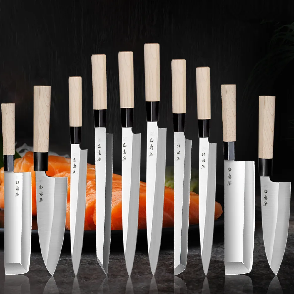 

Kitchen Knife Chef Knives Japanese High Carbon Steel Fish Filleting Salmon Sashimi Sushi Slicing Carving Chef Knife Cleaver Cook