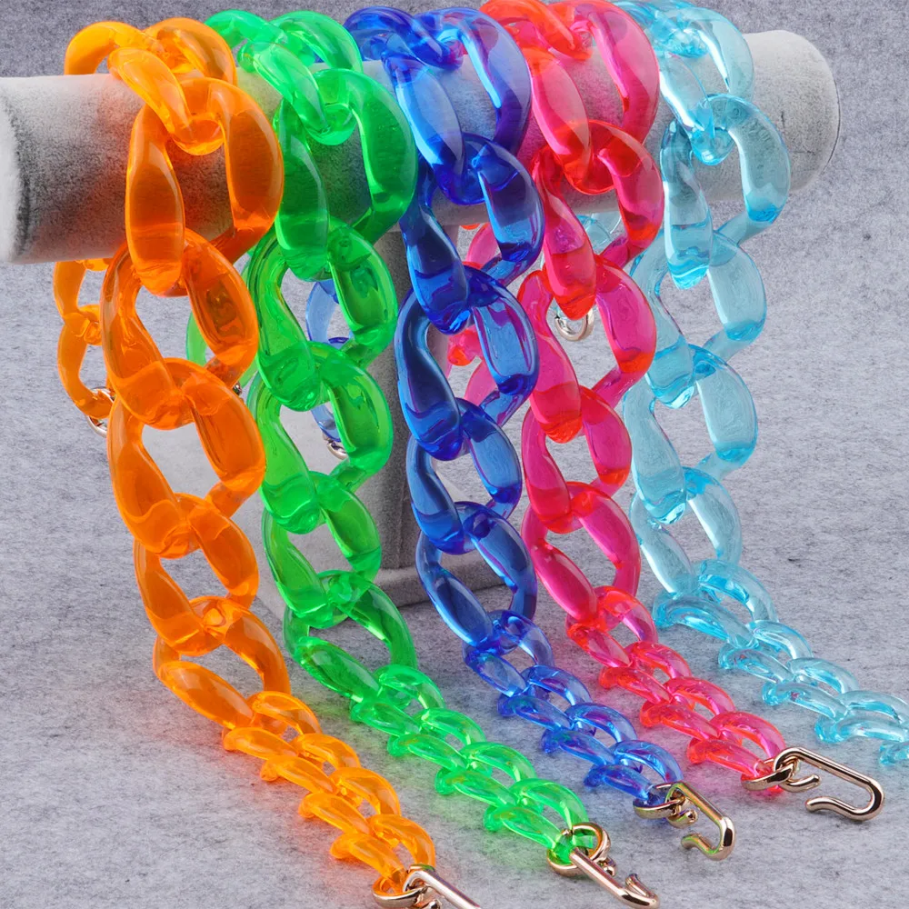 FishSheep неоновый цвет прозрачная акриловая цепочка чокер ожерелье для женщин Смола