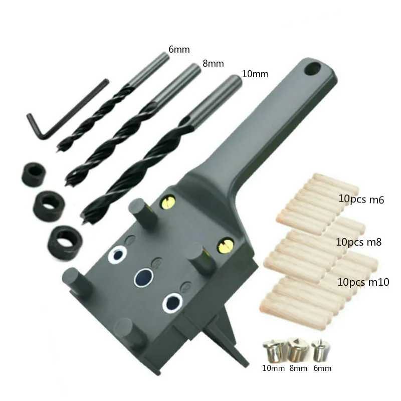 41pcs/set Woodworking Dowel Jig Guide for 6 8 10mm Drill Bits Wood Drilling Straight Hole Doweling with Metal Sleeve DIY Tools |