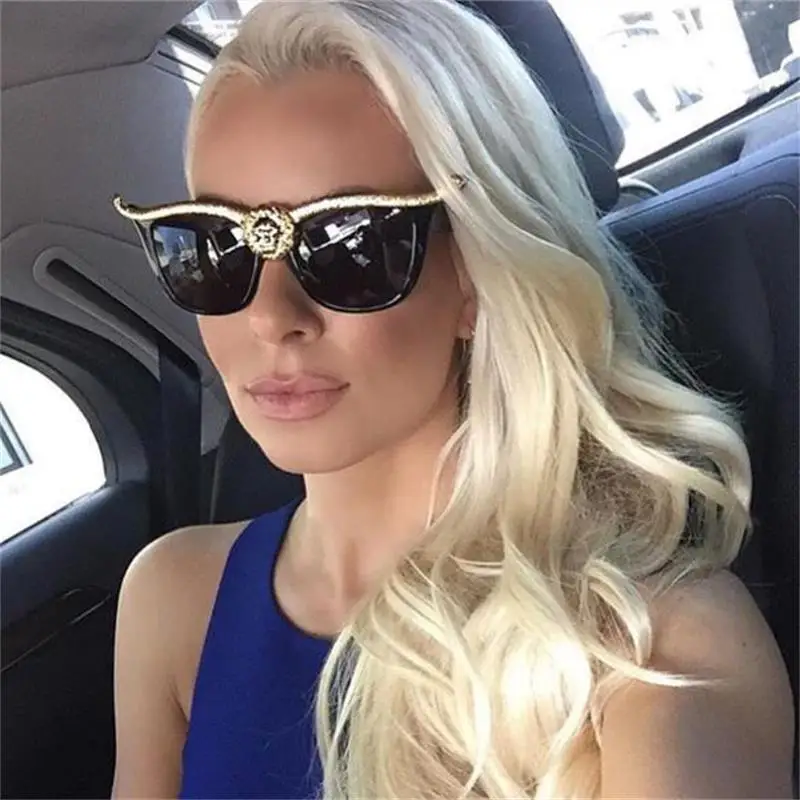 Модные черные солнцезащитные очки кошачий глаз для влюбленных модные