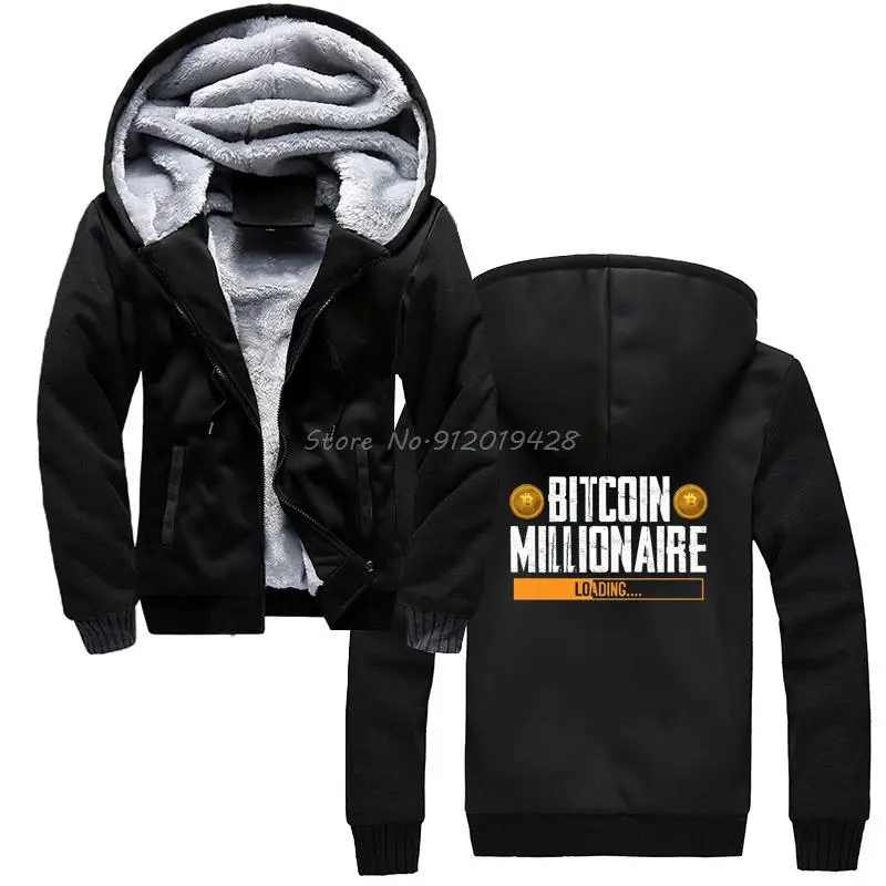 

Hoodie Cartoon Anime Bitcoin Millionaire-Bitcoin Cryptocurrency Coins Men Winter Thicken Hooded Sweatshirt Hoodies Coat Jacket