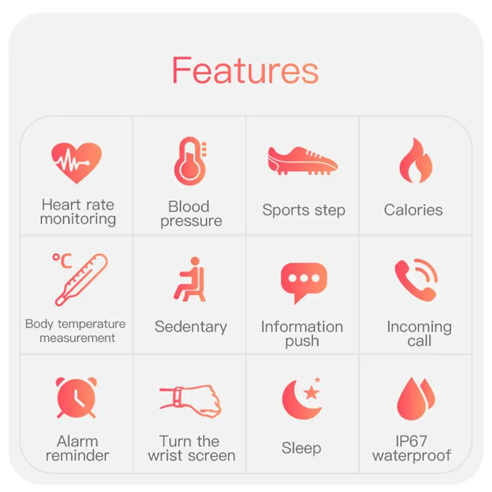

2020 NEW Smart Watch Heart Rate Monitor Calorie Sleep Monitor Smart Watches IP67 Waterproof Men Women Smartwatch Fitness Tracker