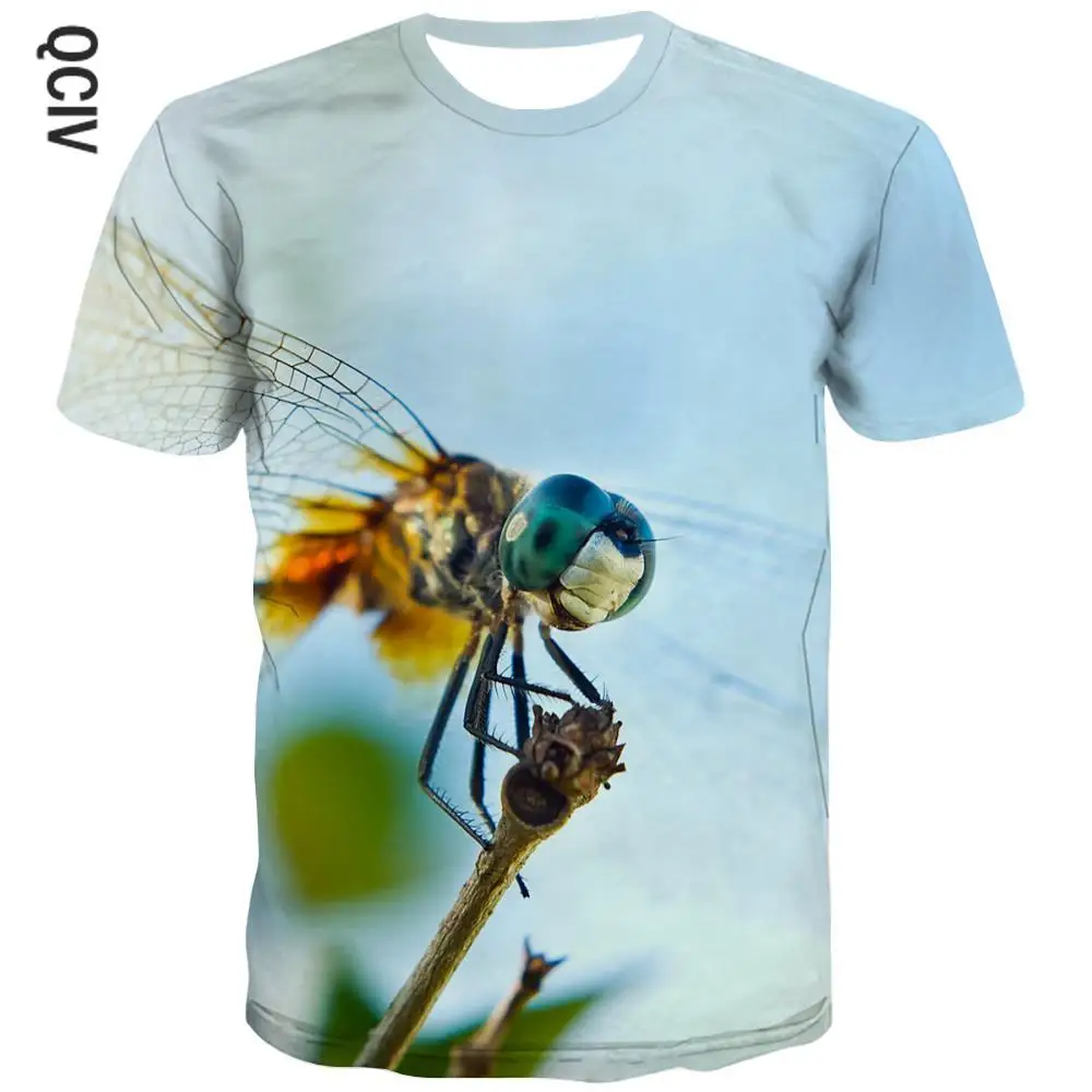 

QCIV Brand Dragonfly t shirt kids Animal T-shirts 3d Landscape Tshirts Casual Plant Tshirt Printed Short Sleeve T shirts Printed