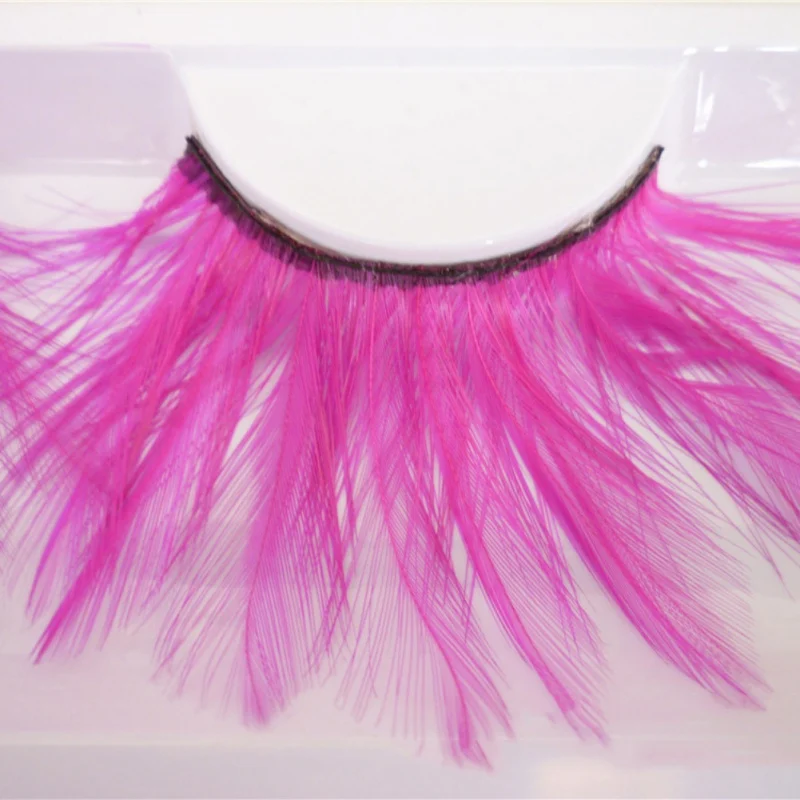 Сценические ресницы для Хэллоуина макияж Синие Большие удлиненные перьевые лица