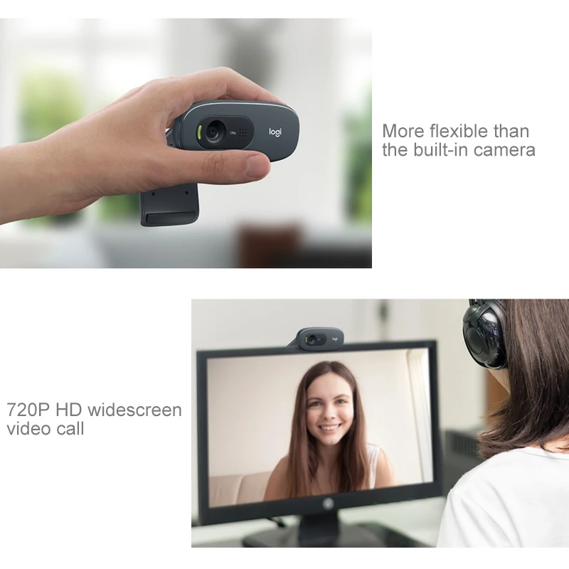 

Logitech C270 IP Camera HD Web Camera Meets Every Need for HD 720p Video Calls Built-in noise-canceling microphones WebCam