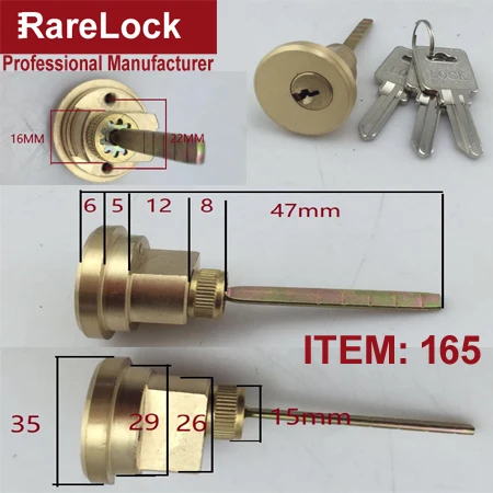 165 Rarelock дверной замок цилиндр для дома ворота спальня ванная комната отель офисная Дверь Аксессуары для замены DIY MS562 hh - Цвет: 165