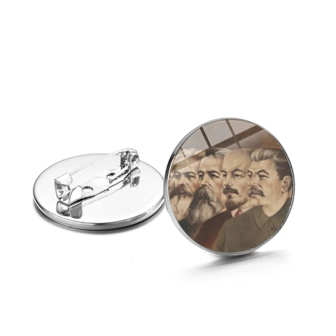 Style 14 SONGDA Hero Stalin CCCP Retro Brooch Sickle Hammer Sign Soviet Russian Army Icon Badge for Men Coat Suit Metal Pins High Quality - Окраска металла: Style 14