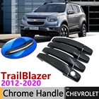 Черная накладка на дверную ручку из углеродного волокна для Chevrolet TrailBlazer MUX 2012  2020 2013 2014 2015 2016 2017 2018 2019 автомобильные аксессуары, набор хромированных стикеров