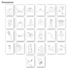 Домашний декор Скандинавская Картина на холсте, абстрактная фигурка, рисунок, картина, настенное искусство, тело, ручная работа, современные плакаты и принты для спальни