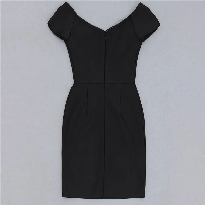 

Bevenccel Celebrity Runway Bandage Dress Sexy Women Summer Short Sleeve V Neck Bodycon Single-breasted Mini Club Party Dress