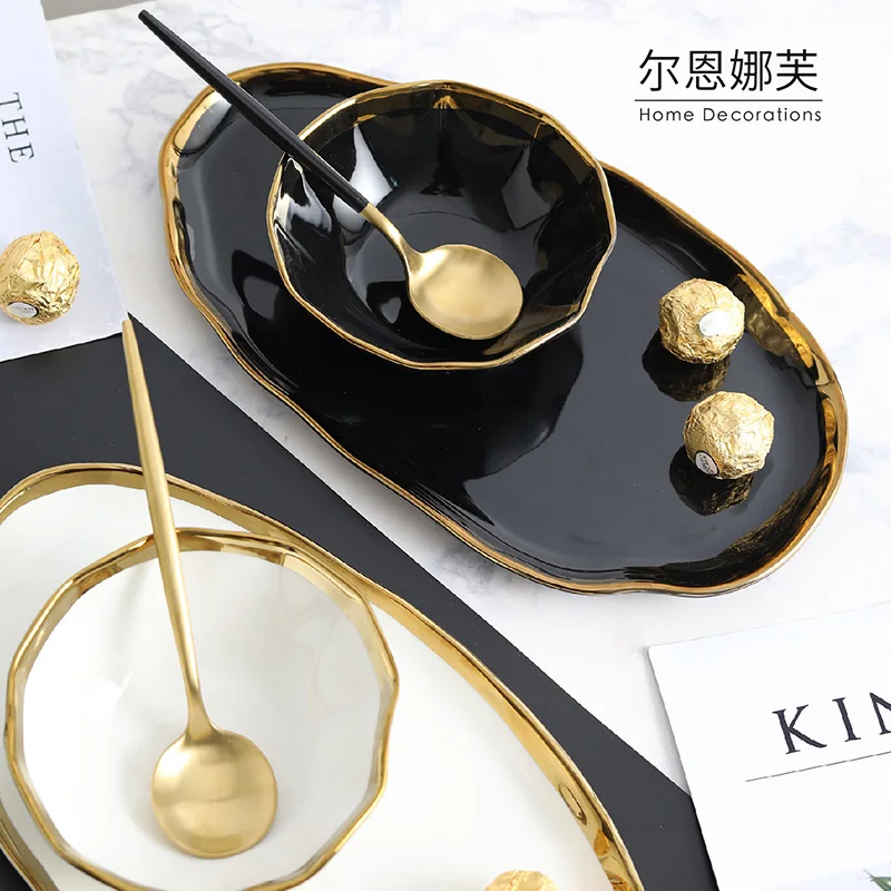 Роскошные наборы тарелок в скандинавском стиле креативные керамические