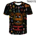 Новинка 2020 года; Футболка Fnaf Мужская 3D футболка с Фредди; Летняя уличная одежда; Топы с аниме для мальчиков и девочек; Детская одежда