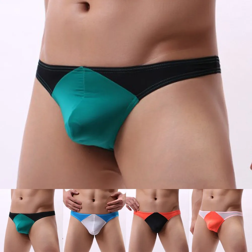 

Sexy Low Rise Briefs Seamless Ice Silk Bulge Pouch Panties Men's Underwear Man Breathable Lingerie Gays Bikini Thongs Underpants