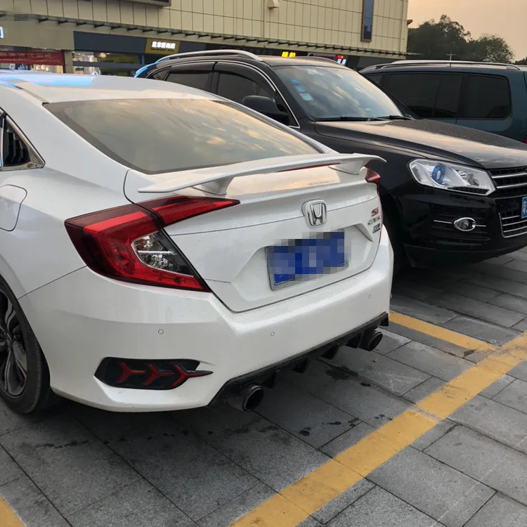 Для Honda Civic спойлер с светодиодный светильник ABS Материал заднее крыло автомобиля
