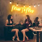 Индивидуальный светодиодный гибкий неоновый светильник Miss To Mrs, свадебное украшение для спальни, домашний Настенный декор, декоративное освещение для бравечерние