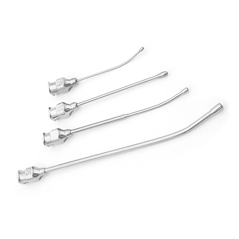 

Stainless Steel Gastric Applicator Straight Curved Elbow Syringe Nozzle Small Animal Surgery Tools