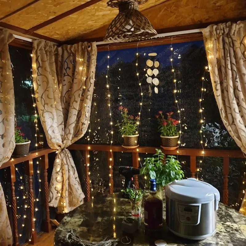 

LED Curtain Fairy Light LED String Lights USB Remote Control Christmas Garland Lights Party Garden Home Christmas Decoration