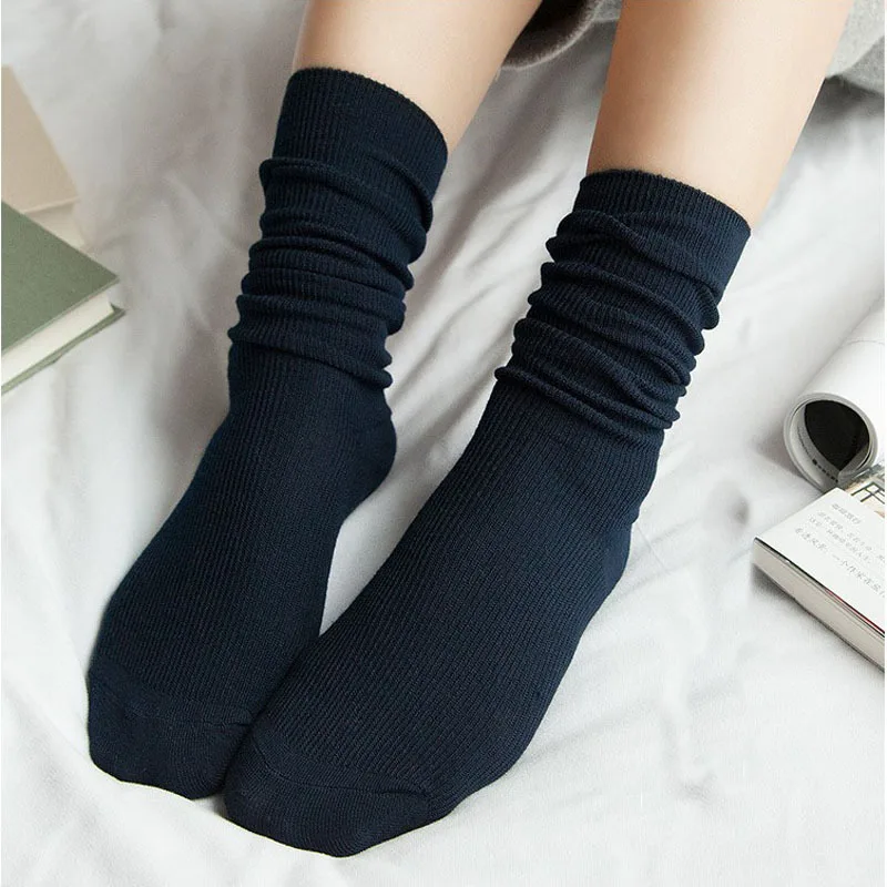 Твердые Цвет Ретро лес Стиль носки японский стиль Хлопок Для женщин гольфы