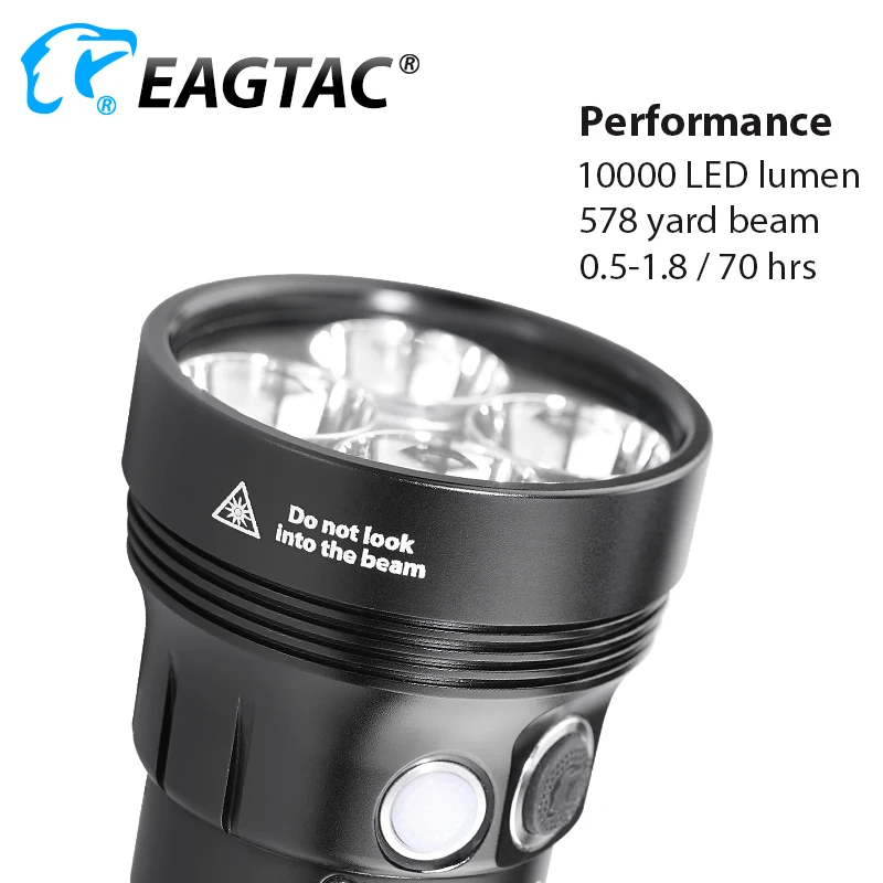 Verkauf EAGTAC MX3T-C 10000 Lumen 4 * SST70 LED Taschenlampe USB Typ-C Aufladbare Power Bank 5 Modus 531 Meter Mit 3 Stücke 18650 Batterie