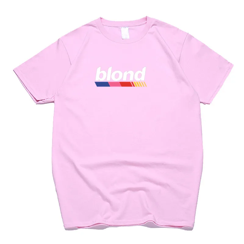 T146B-pink Мужская футболка Frank Ocean Blonde хип-хоп Rap, футболка унисекс, хлопок, футболка Homme Singer Harajuku, рубашка - Цвет: T146B-pink