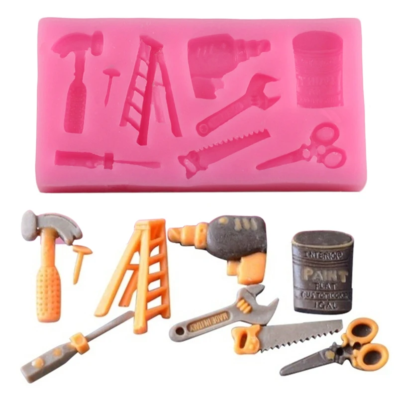 M143 3D аппаратный ключ Ножницы Пила лестница силиконовые формы инструменты для