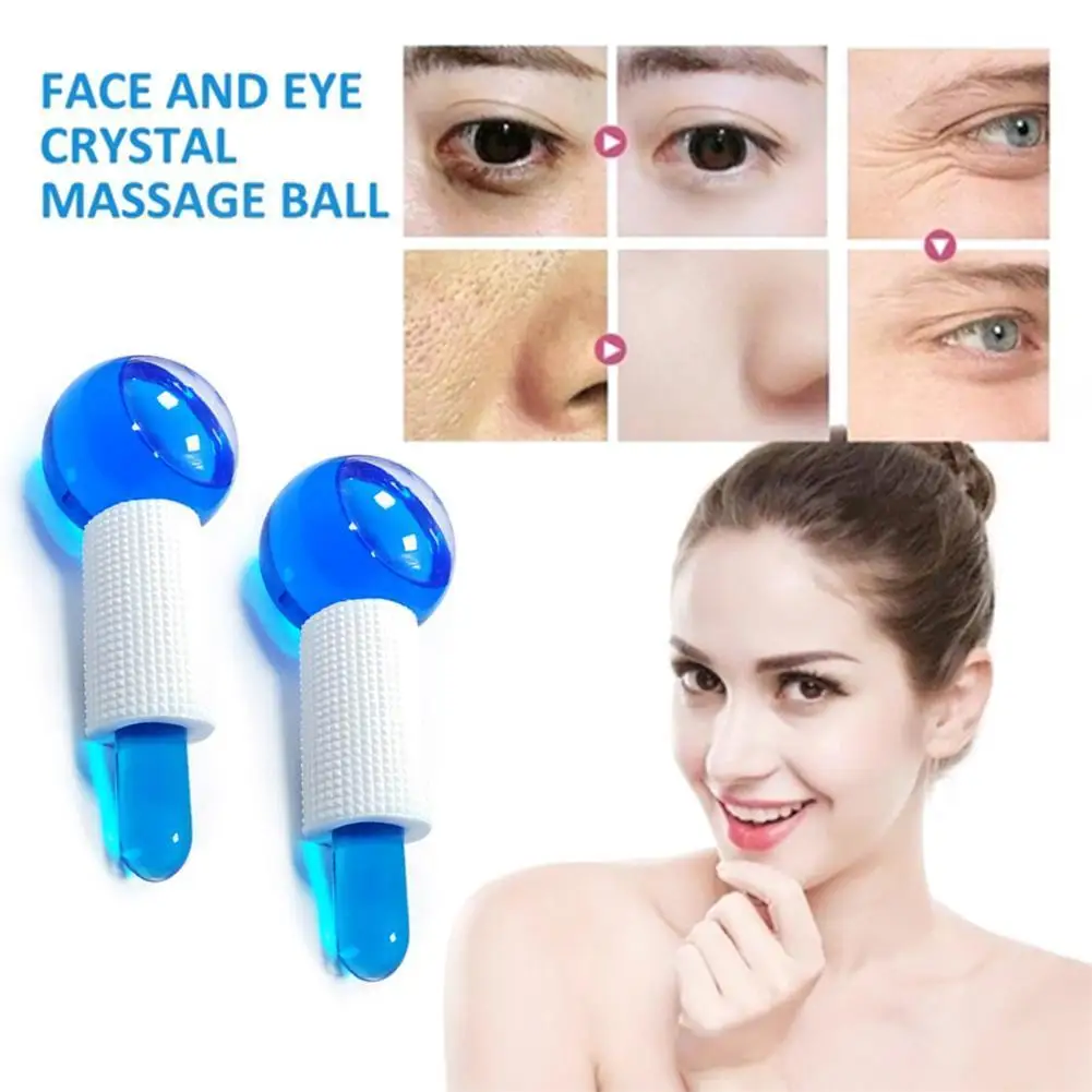 

1pair/2pcs Large Beauty Ice Hockey Energy Beauty Crystal Wave Water Ball Ice Cooling Face Eye massage Globes Supplies X4F9