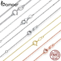 bamoer classic basic chain 100 925 sterling silver lobster clasp adjustable necklace chain fashion jewelry for women