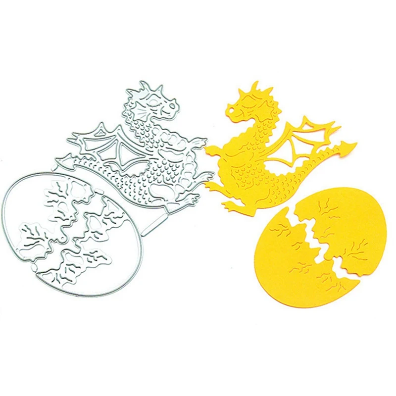 Металлические стальные тисненые штампы Dragon And Egg для скрапбукинга бумажные