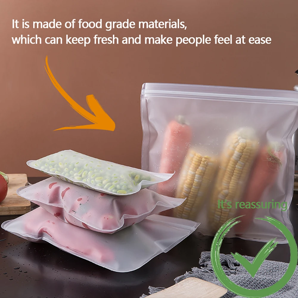

1 Piece Of Refrigerator Food Storage Bag,reusable Freezer Bag,leak-proof Zipper Lock Bag,kitchen Storage Bag, Fresh-keeping Bag