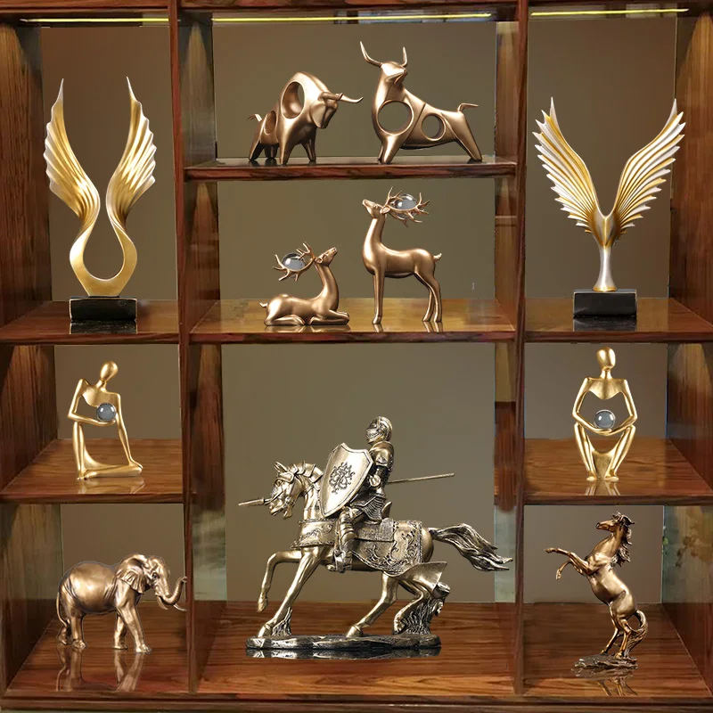 

Home Decor Ornaments Fashion Feng Shui Figurines Resin Artware Decoration Furnishings Living Room Entrance Bookcase Decorations