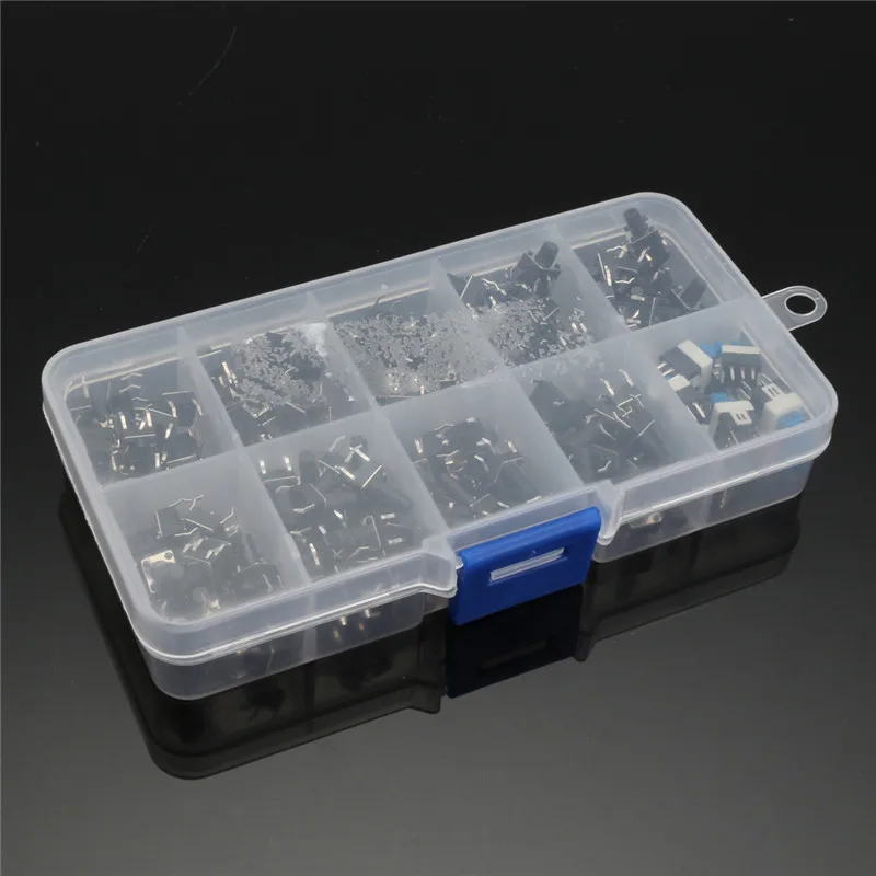 Tactile Push Button Switch Micro-Momentary Tact Assortment Kit (6x6 180pcs) | Switches
