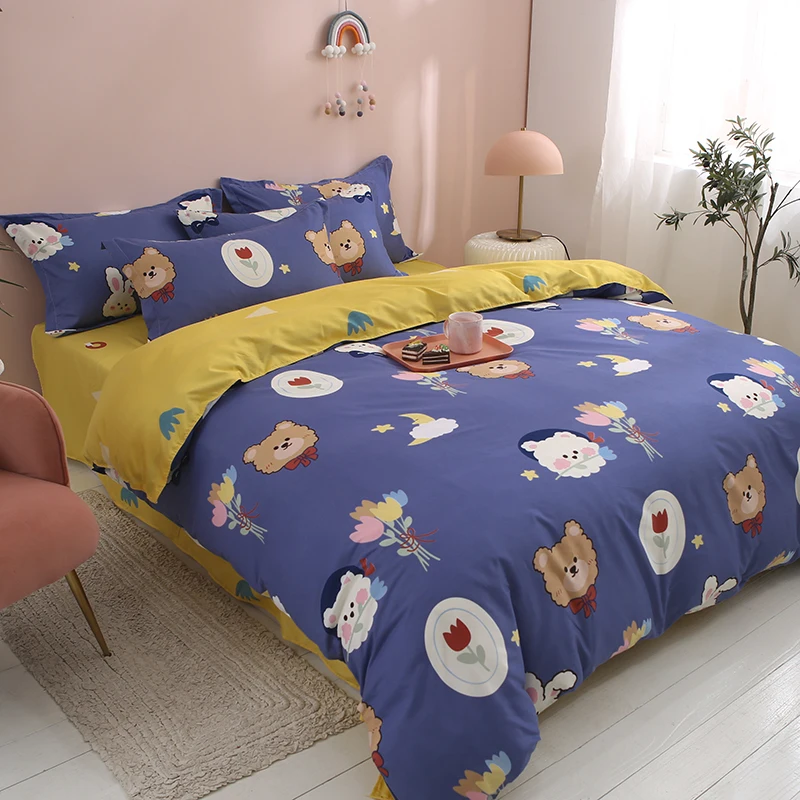 

Grid Stripe Bedding Sets Soft Tidy Cotton Bed Linings Duvet Cover Pillowcase Bed Sheet Twin Full Queen King Size 3/4pcs
