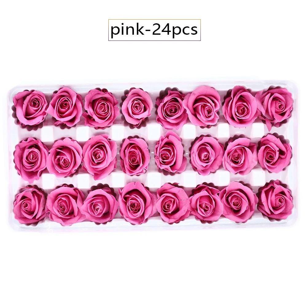 24 шт. белая роза в коробке сделай сам вечная жизнь цветок подарок сушеные розы