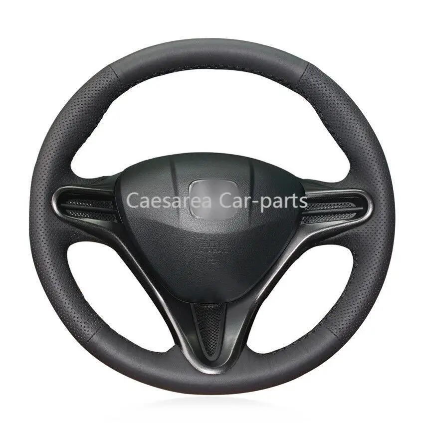 

For Honda Civic 8 car black artificial leather hand-sewn steering wheel cover